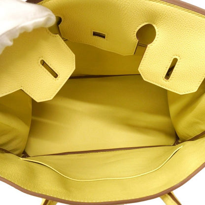 Hermes Handbag Birkin 30 Taurillon Noviyo Limoncello Silver G-engraved