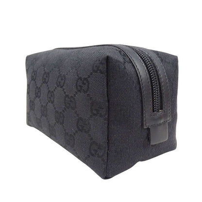 Gucci Pouch GG Canvas Black Makeup Case Logo Adult