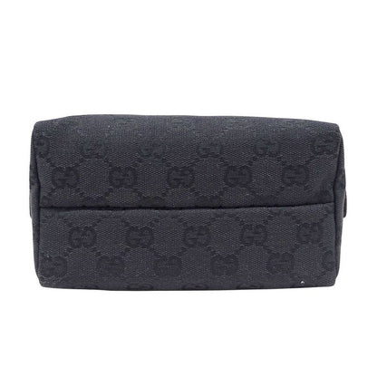 Gucci Pouch GG Canvas Black Makeup Case Logo Adult