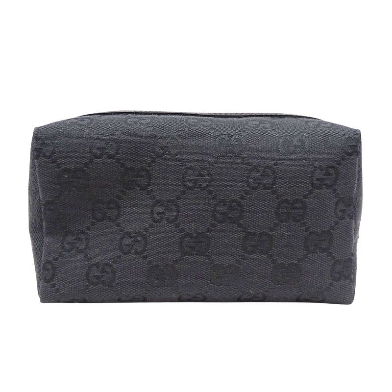 Gucci Pouch GG Canvas Black Makeup Case Logo Adult