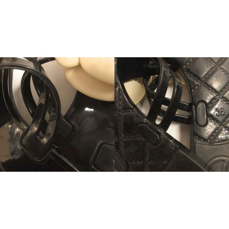 Chanel Camellia Beach Sandals Black 36