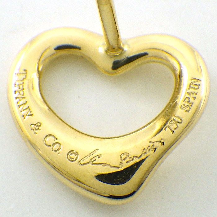 Tiffany & Co Earrings Open Heart 18k Yellow Gold