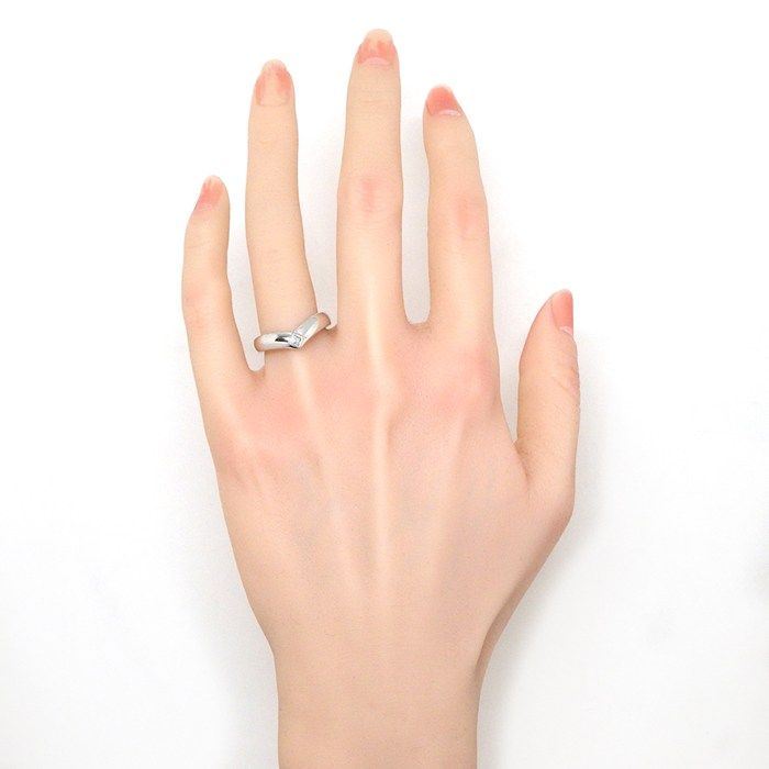 Cartier Ring Triandle Princess Cut Diamond 18k White Gold 53