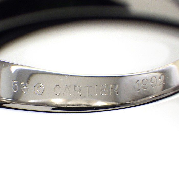 Cartier Ring Triandle Princess Cut Diamond 18k White Gold 53