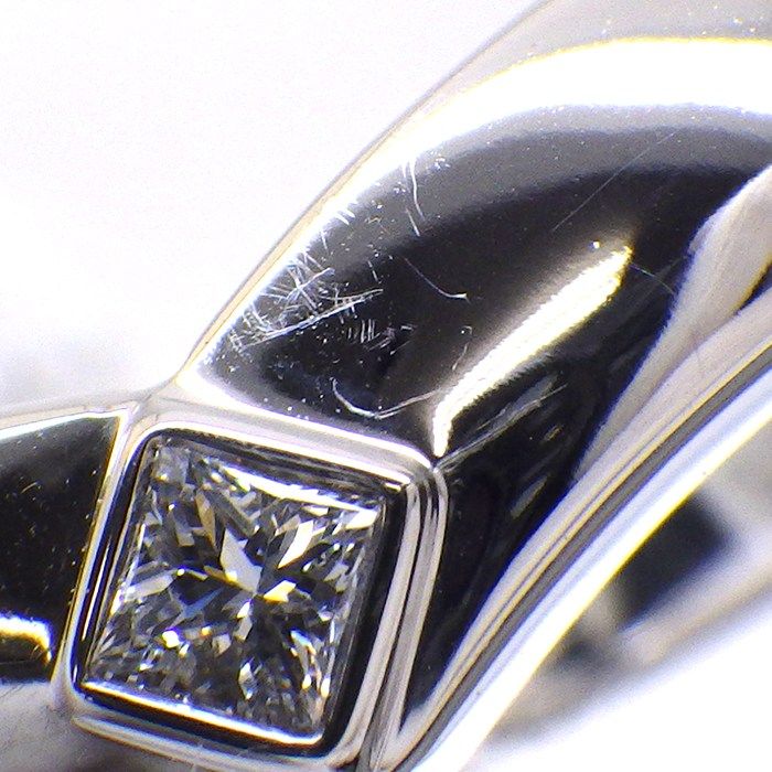 Cartier Ring Triandle Princess Cut Diamond 18k White Gold 53