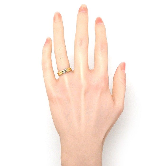 Tiffany & Co Ring Signature-x Cross Point Diamond 18k Yellow Gold 18k White