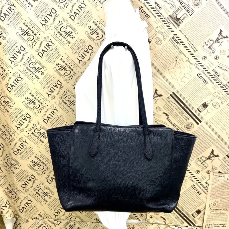 Gucci Tote Swing Leather Black Business Formal