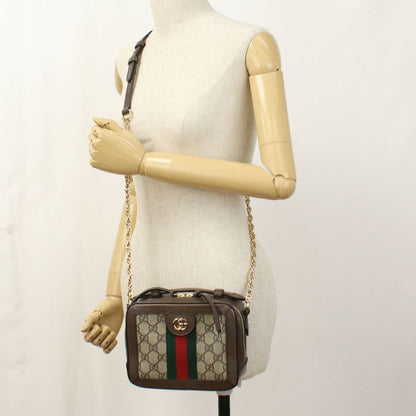 Gucci Chain GG Supreme Crossbody Shoulder Bag Leather