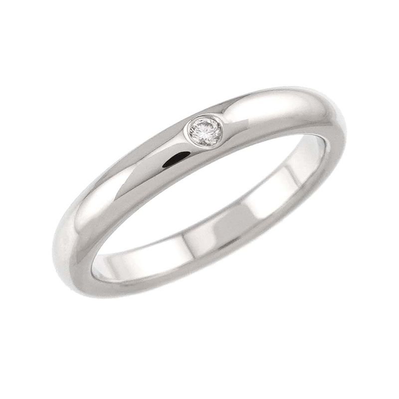 Tiffany & Co Stacking Band Ring Diamond Pt Platinum