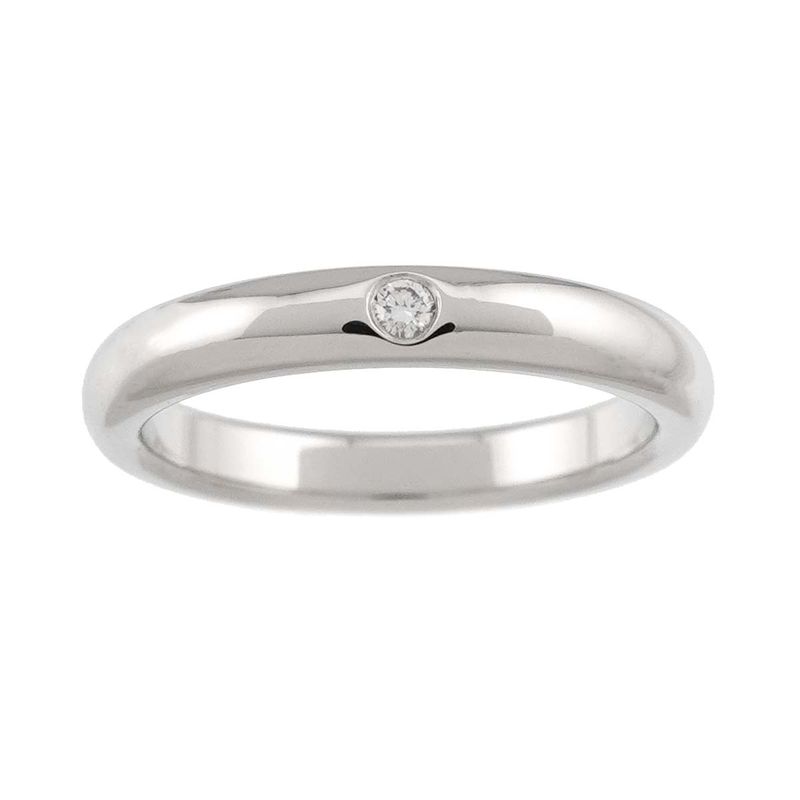 Tiffany & Co Stacking Band Ring Diamond Pt Platinum
