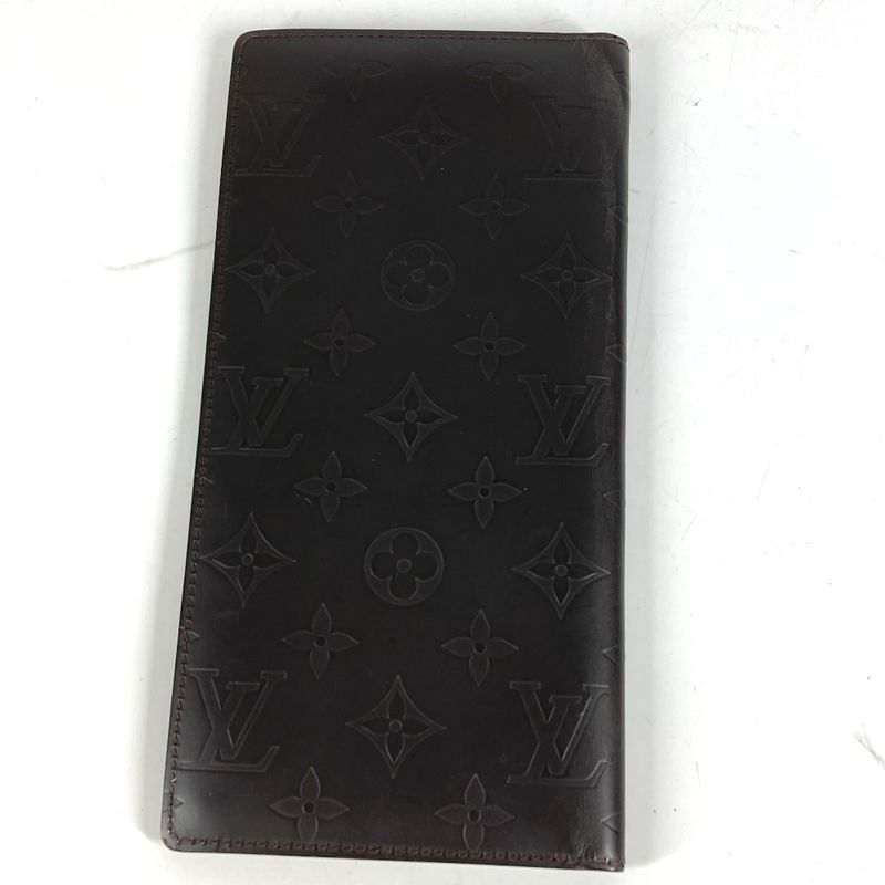Louis Vuitton Wallet Portefeuille Double Monogram Glace Leather Cafe Brown