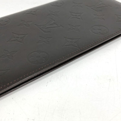 Louis Vuitton Wallet Portefeuille Double Monogram Glace Leather Cafe Brown