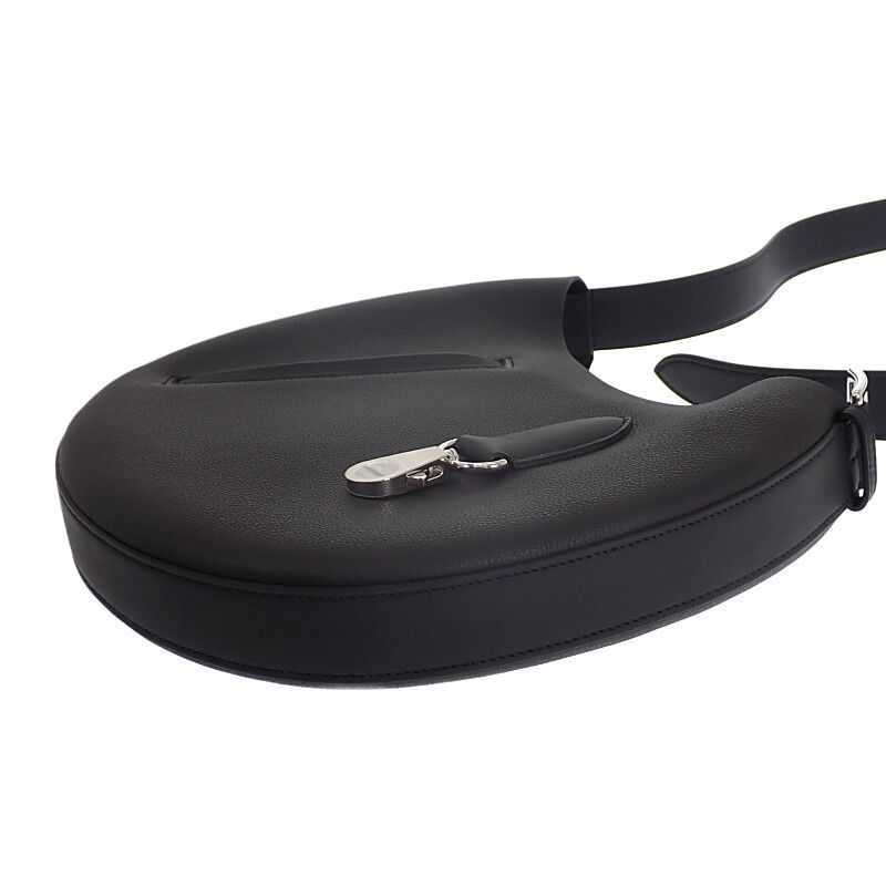 Hermes Arson Slim Shoulder Bag Tote Togo Voswift Black Silver