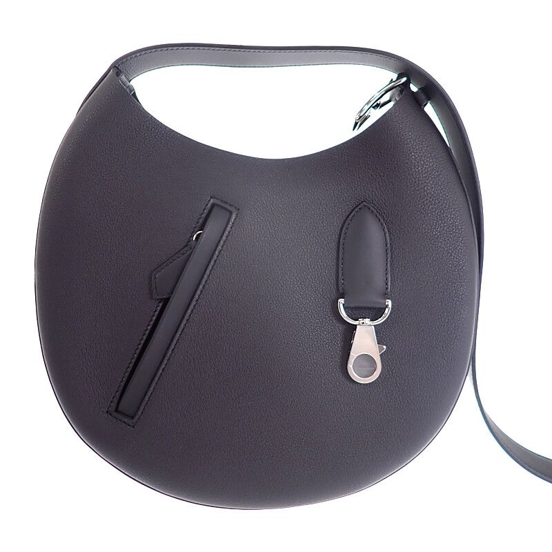 Hermes Arson Slim Shoulder Bag Tote Togo Voswift Black Silver