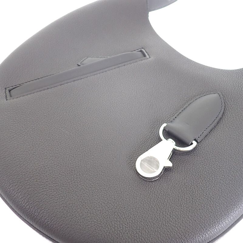 Hermes Arson Slim Shoulder Bag Tote Togo Voswift Black Silver
