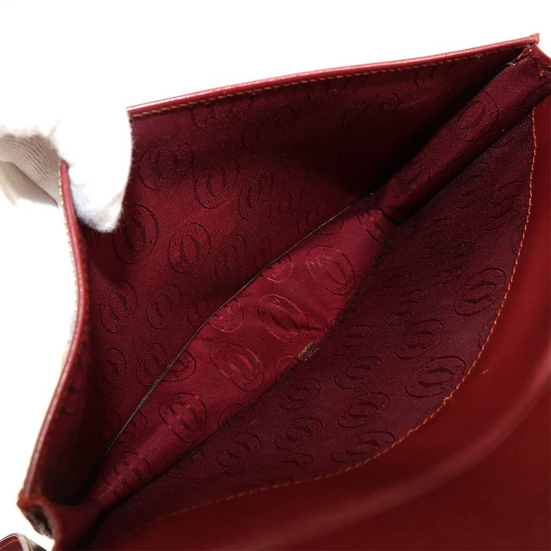 Cartier Must Line Shoulder Bag Leather Bordeaux Gold