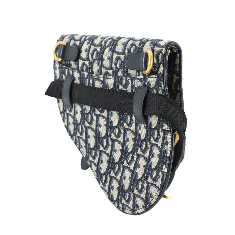Dior Oblique Saddle Belt Pouch Waist Bag Canvas Leather
