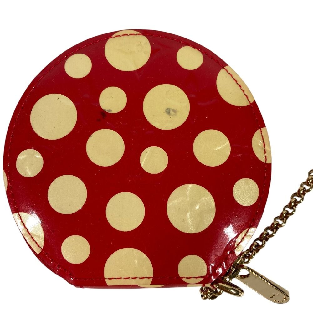 Louis Vuitton Coin Case Porte-Monnaie Chapeau Patent Leather Red Yayoi Kusama — view 2