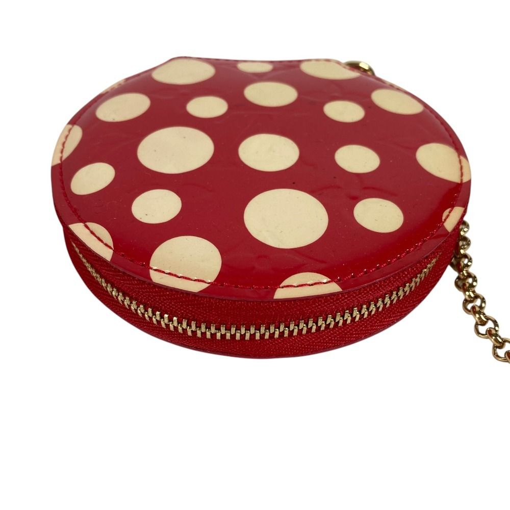 Louis Vuitton Coin Case Porte-Monnaie Chapeau Patent Leather Red Yayoi Kusama — view 6