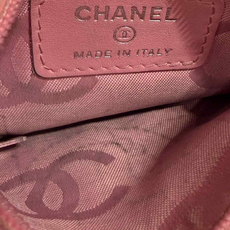 Chanel Coin Case Pouch CC Logo Pink