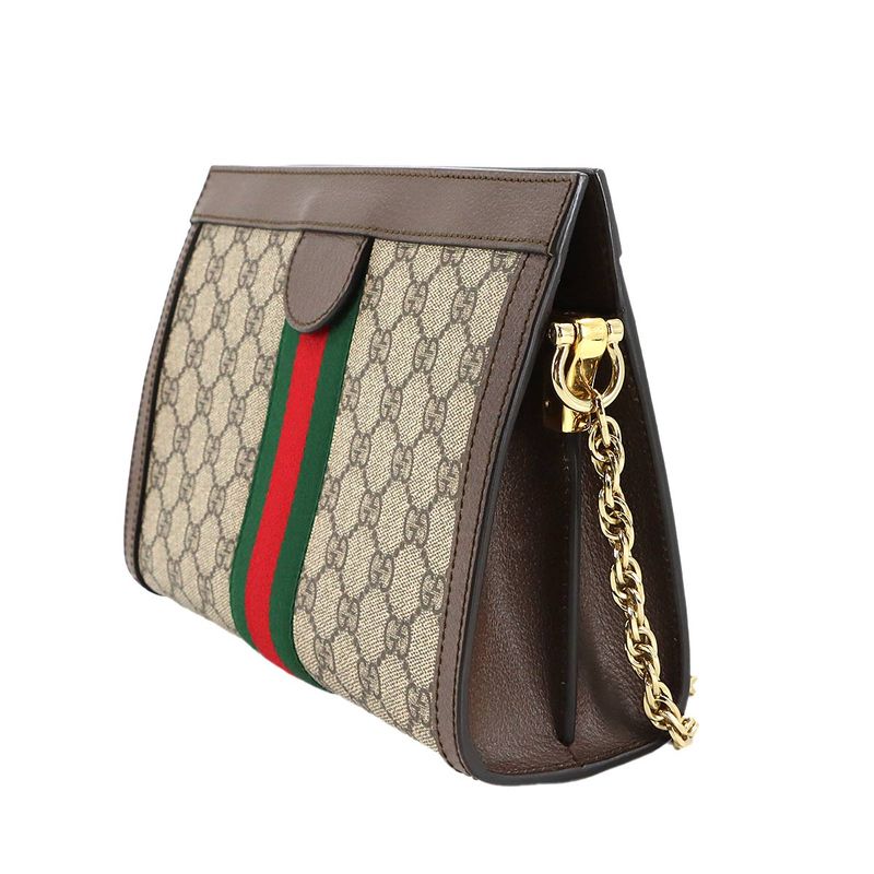 Gucci Ophidia Small Shoulder Bag GG Supreme Leather Beige Brown