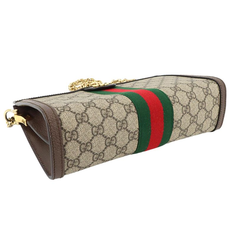 Gucci Ophidia Small Shoulder Bag GG Supreme Leather Beige Brown