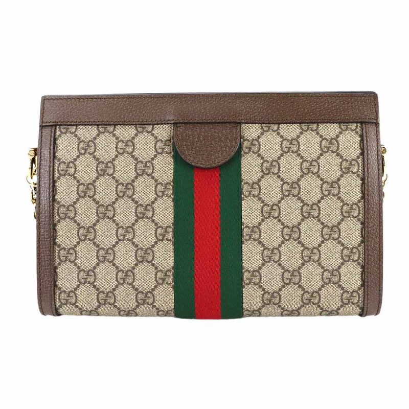 Gucci Ophidia Small Shoulder Bag GG Supreme Leather Beige Brown