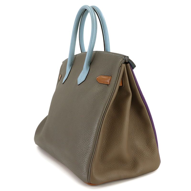 Hermes Birkin 35 Harlequin Taurillon Clemence Ultra Violet Blue Ran Hand Bag