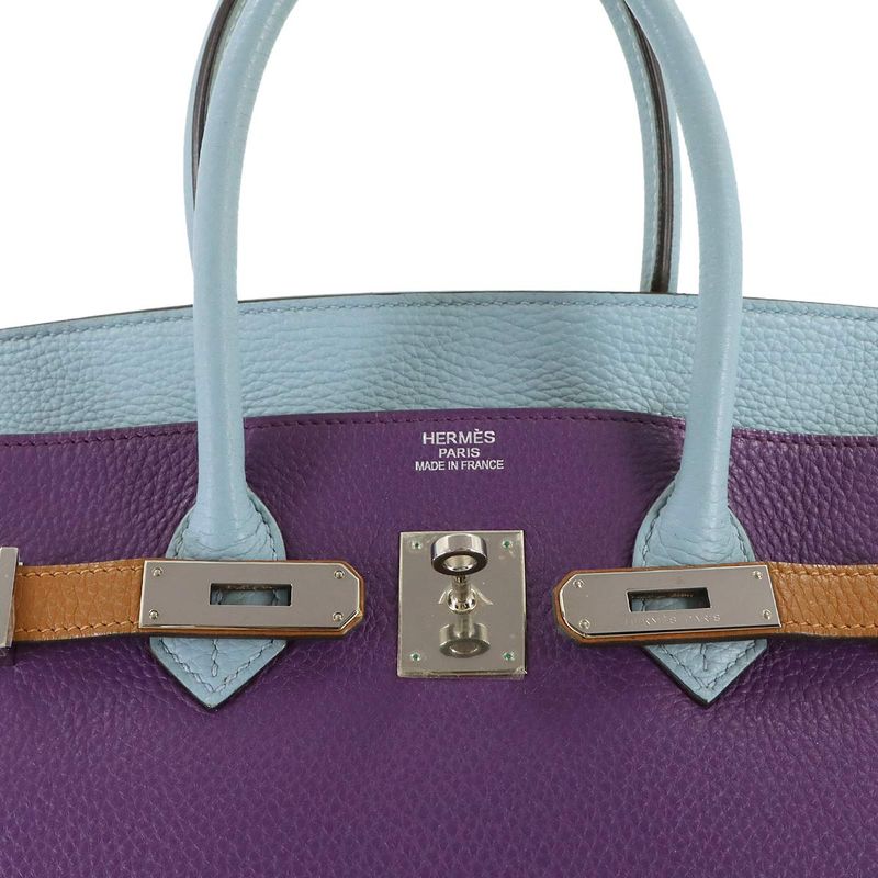 Hermes Birkin 35 Harlequin Taurillon Clemence Ultra Violet Blue Ran Hand Bag
