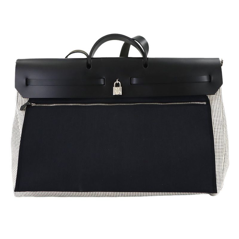 Hermes Herbag Zip Lutourne Cabin 2-Way Hand Bag Toile Kris Viking
