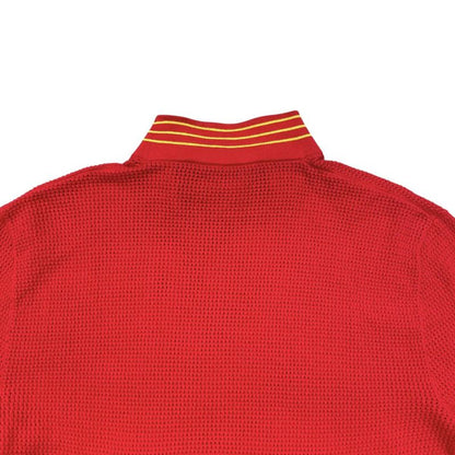 Louis Vuitton Sweater High Neck Long Sleeve Knit XS Lvlogo Back Print Red