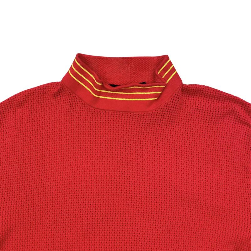 Louis Vuitton Sweater High Neck Long Sleeve Knit XS Lvlogo Back Print Red