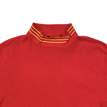 Louis Vuitton Sweater High Neck Long Sleeve Knit XS Lvlogo Back Print Red