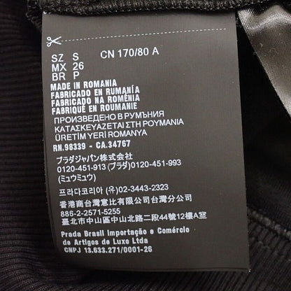 Prada Cropped Hoodie S Cotton Nylon Black
