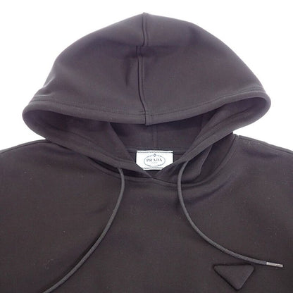 Prada Cropped Hoodie S Cotton Nylon Black