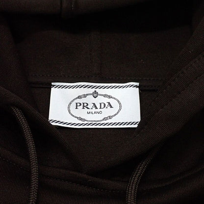 Prada Cropped Hoodie S Cotton Nylon Black