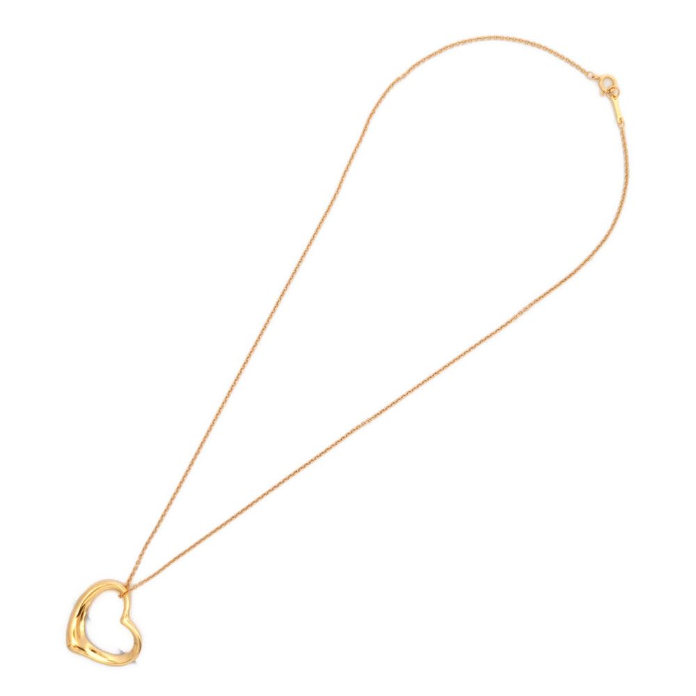 Tiffany & Co Elsa Peretti Open Heart Necklace Pendant 18k Yellow Gold