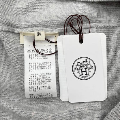 Hermes Sweater Lift Long Sleeve Knit 34 Cashmere Logo Gray