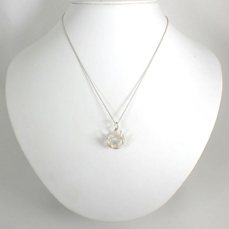 Tiffany & Co 925 Crown Charm Pendant Necklace