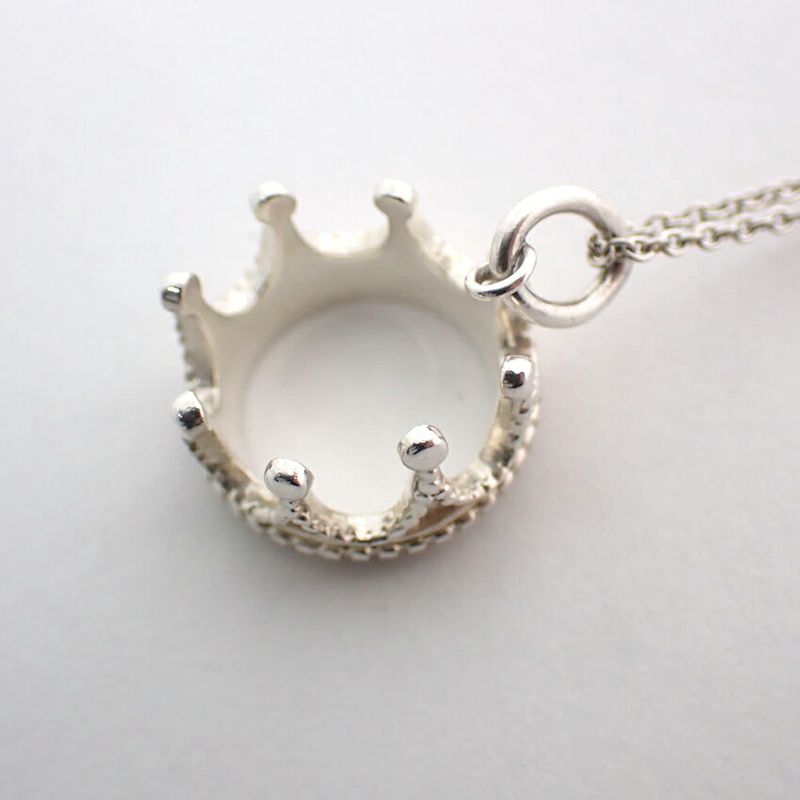 Tiffany & Co 925 Crown Charm Pendant Necklace