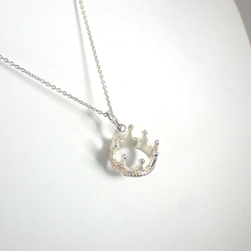 Tiffany & Co 925 Crown Charm Pendant Necklace