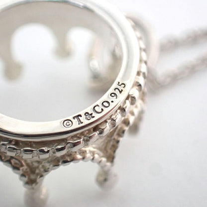 Tiffany & Co 925 Crown Charm Pendant Necklace