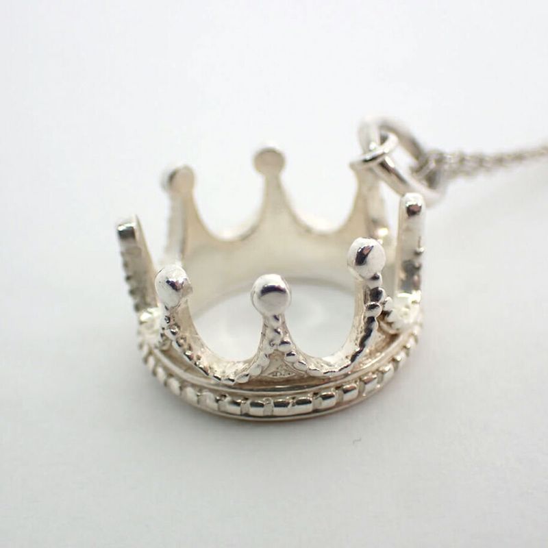 Tiffany & Co 925 Crown Charm Pendant Necklace