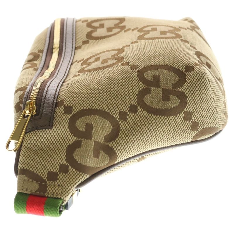 Gucci Jumbo GG Belt Shoulder Bag Beige