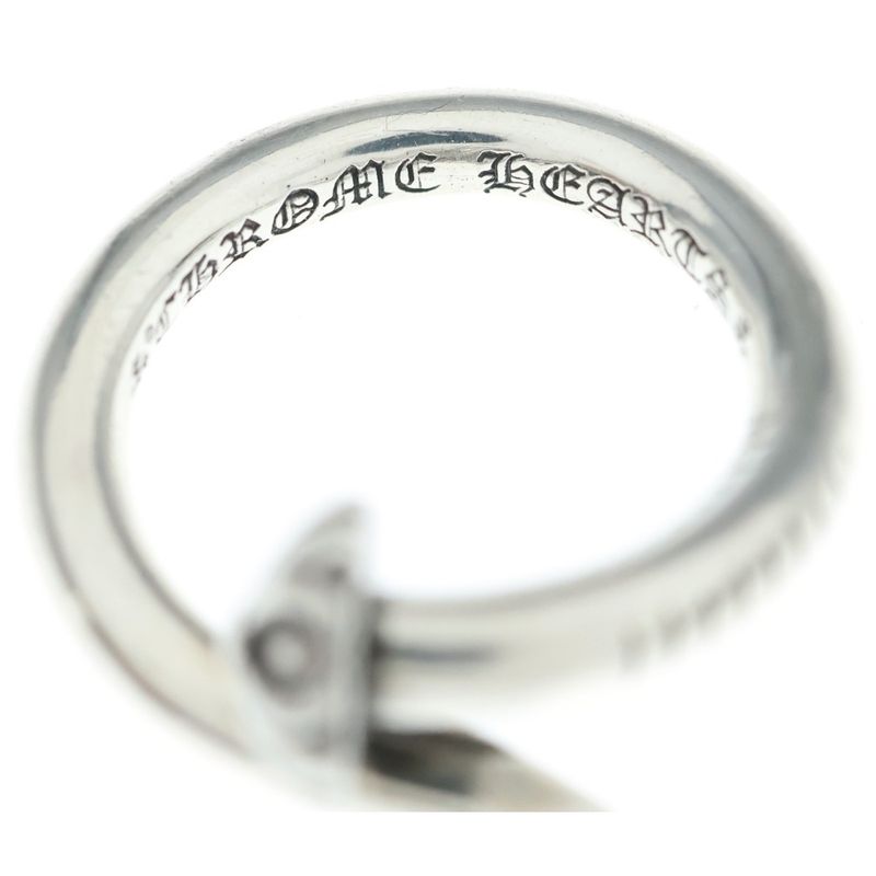 Chrome Hearts Nail Crsball Cross Ball Ring Silver