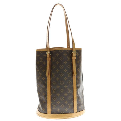 Louis Vuitton Monogram Bucket GM Leather Tote Gold Brown