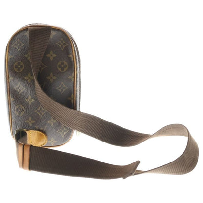 Louis Vuitton Monogram Pochette Gange Shoulder Bag Brown Leather Gold