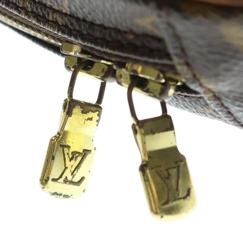 Louis Vuitton Monogram Pochette Gange Shoulder Bag Brown Leather Gold