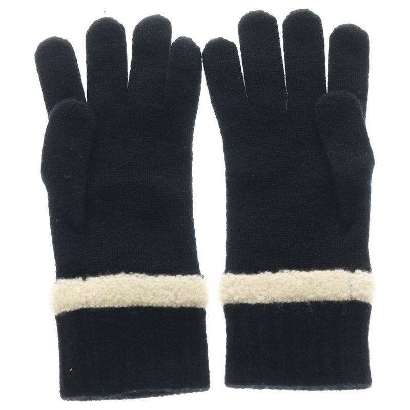 Chanel CC Logo Cashmere Gloves Black