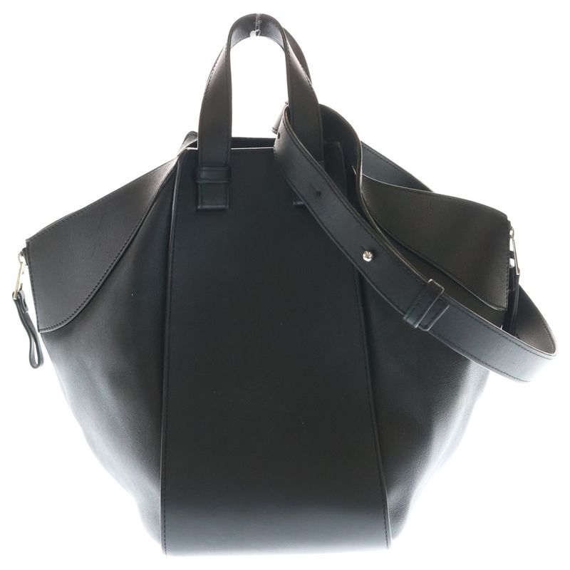 Loewe Hammock Small 2-Way Shoulder Bag Black Leather Silver